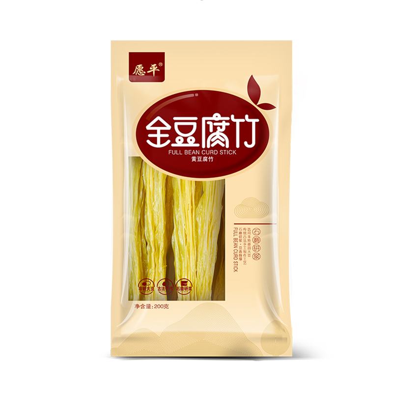 愿平 全豆黄豆腐竹200g 非转基因大豆黄豆制品手工制作豆腐皮