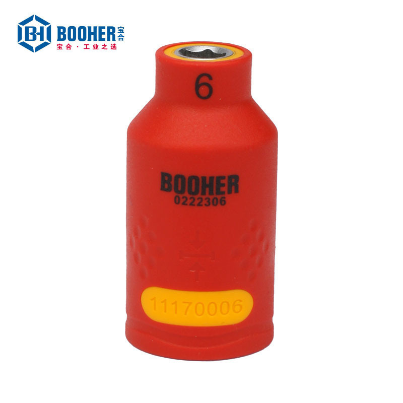 宝合BOOHER 3/8“系列双色绝缘6角公制套筒19mm 0222319A