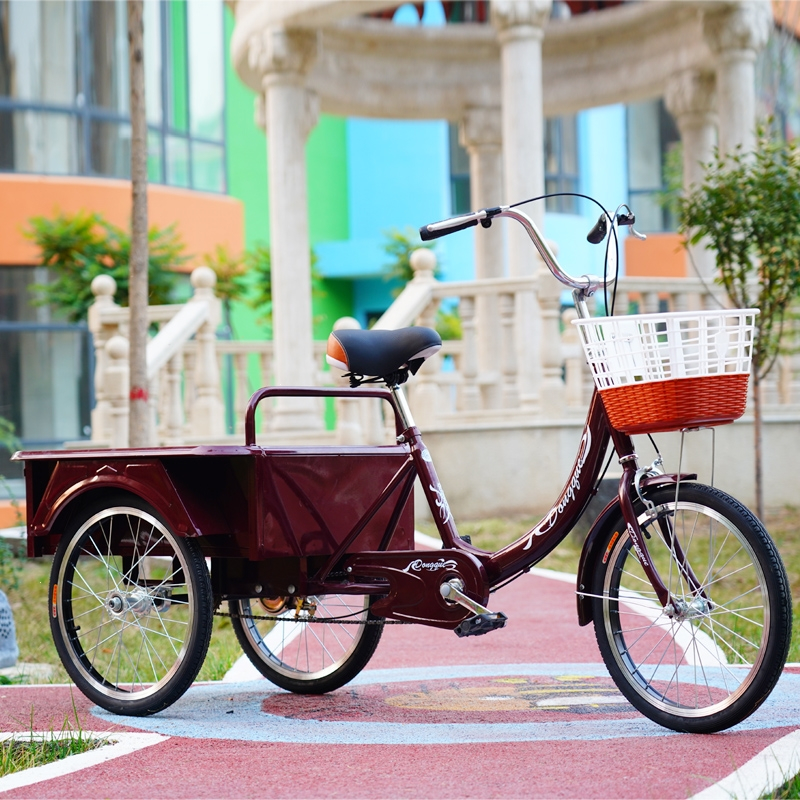 新款老人三轮车老人脚踏代步车老年脚蹬自行车成人三轮车人力轻便视频