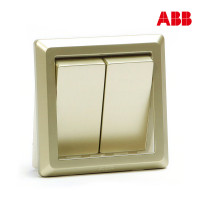 ABB开关插座 德逸珍珠金 二联/二位/二开双控开关面板AE106-PG