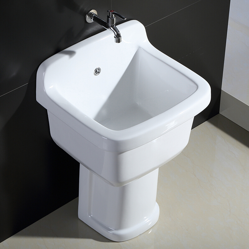 拖把池陶瓷拖地池拖布池阳台池小号柱盆方形墩布池加高落地式安心抵