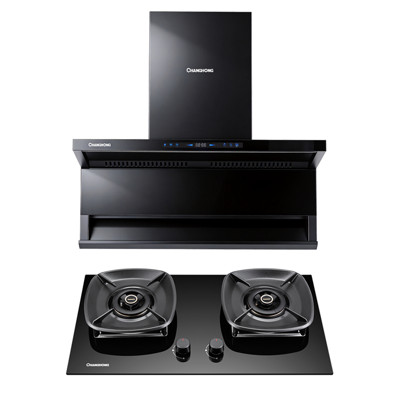 长虹 26m³大吸力 顶侧三腔拢吸 直流变频 L659B烟机+5.2kW猛火 超一级能效 聚能炉架 B261灶具套装高清大图