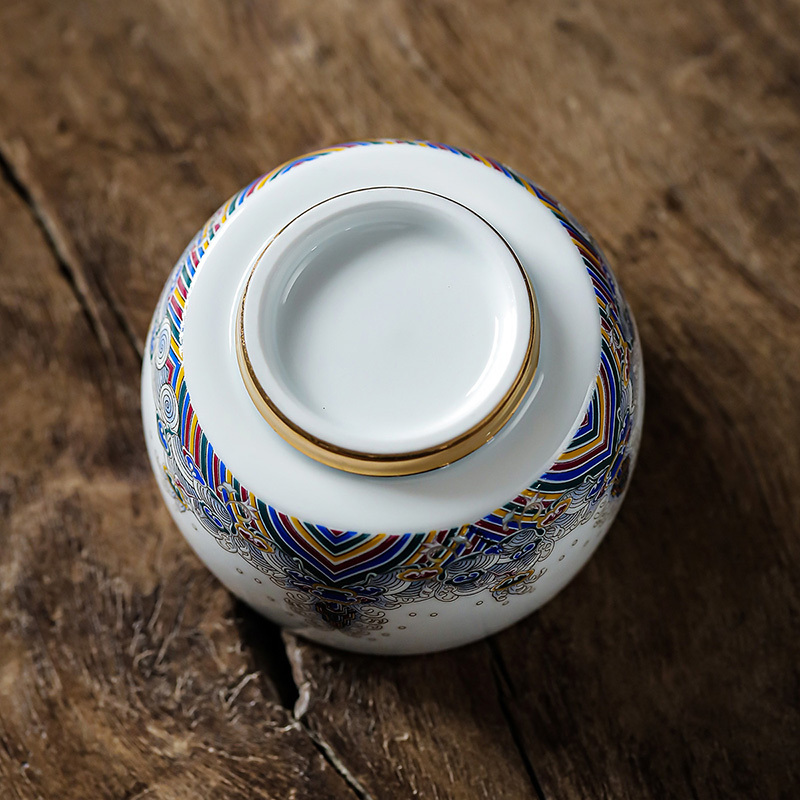 領藝 茶杯皇家御品鎏金主人杯品茗杯单个装禅定杯陶瓷功夫茶具白瓷中式国潮风礼品