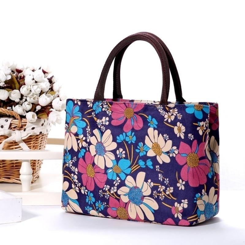 双层拉链帆布女手提包小布包妈妈包中老年手拎包女包购物袋收纳包03单