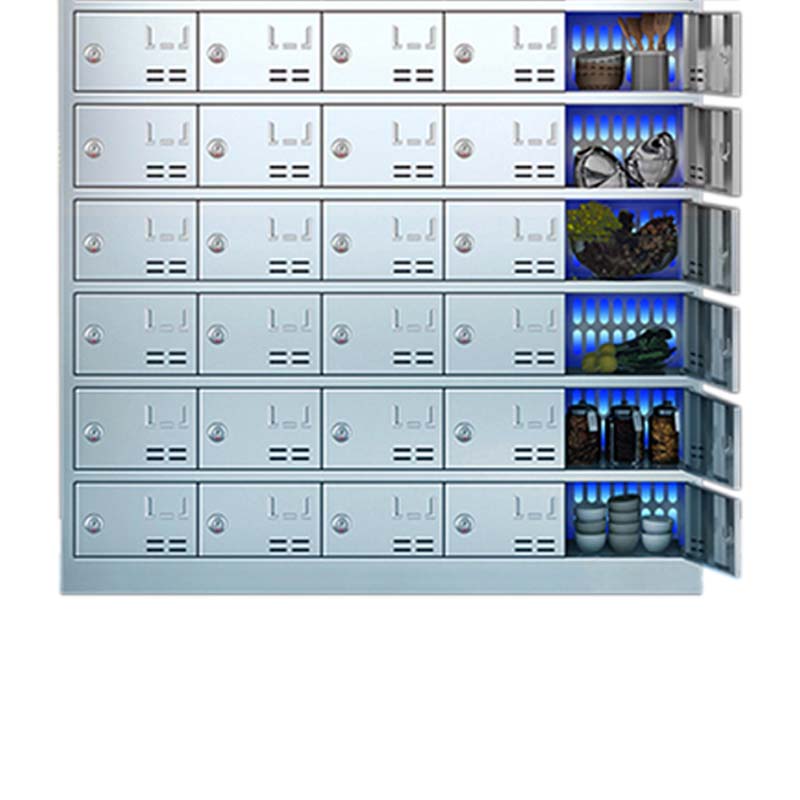 帅畅不锈钢员工食堂消毒餐厅紫外线高温餐盘餐具柜多格饭盒储物柜50门碗柜 紫外线消毒+高温热风循环高清大图