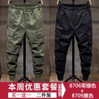 【特惠】夏季潮牌工装裤男士宽松系带哈伦裤男束脚休闲裤子男韩版潮流薄款