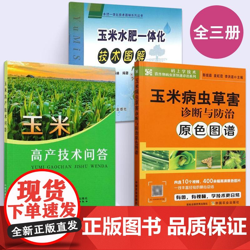 【全3册】玉米高产技术问答+水肥一体化技术图解+病虫草害诊断与防治原色图谱 玉米高产栽培与病虫害防治 玉米科学施肥种植技