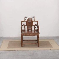 农村中堂六件套实木仿古中式四件套榆木太师椅八仙桌佛龛财神供桌_224_327 整装_单个太师椅加厚款（运费到付）
