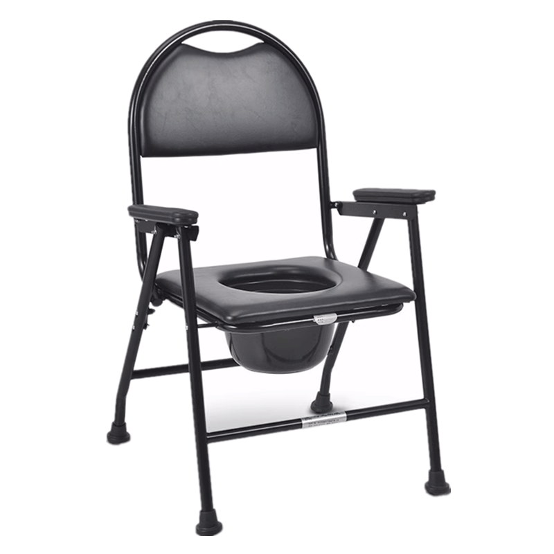 老人坐便器简易坐便椅移动马桶孕妇老年蹲便凳座椅可折叠家用椅子 [店长推荐]主图款坐便椅+铝合金四脚拐杖图片