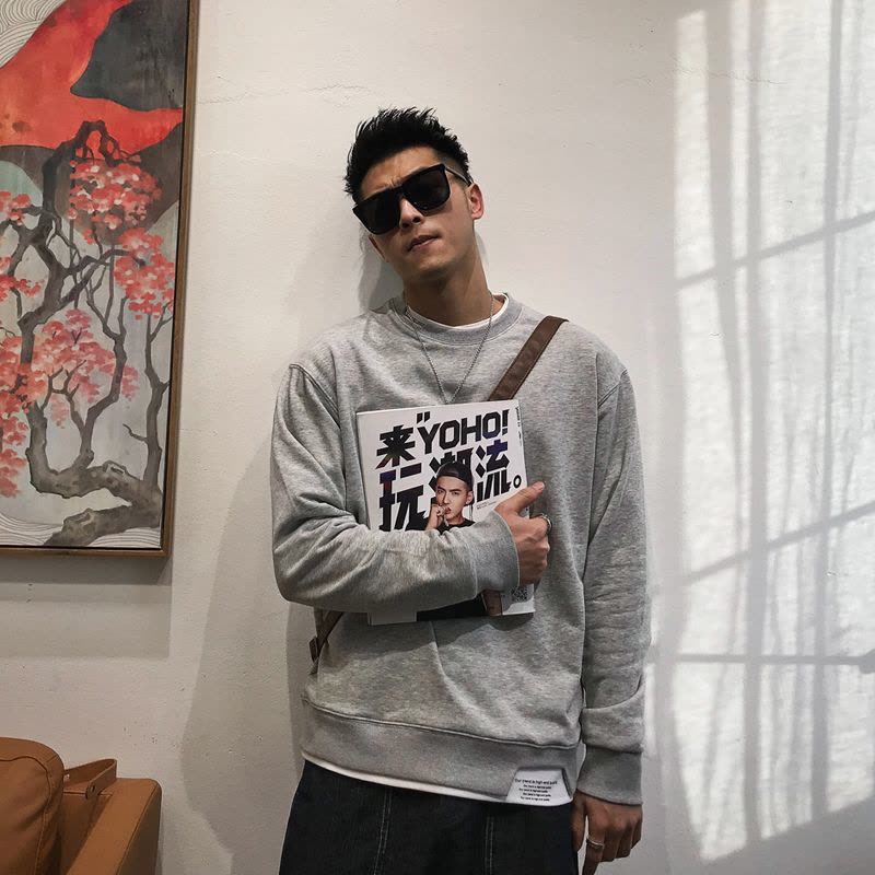 YUANSU徐太浪秋季男士休闲假两件圆领卫衣美式潮流2020新款外套长袖上衣卫衣图片