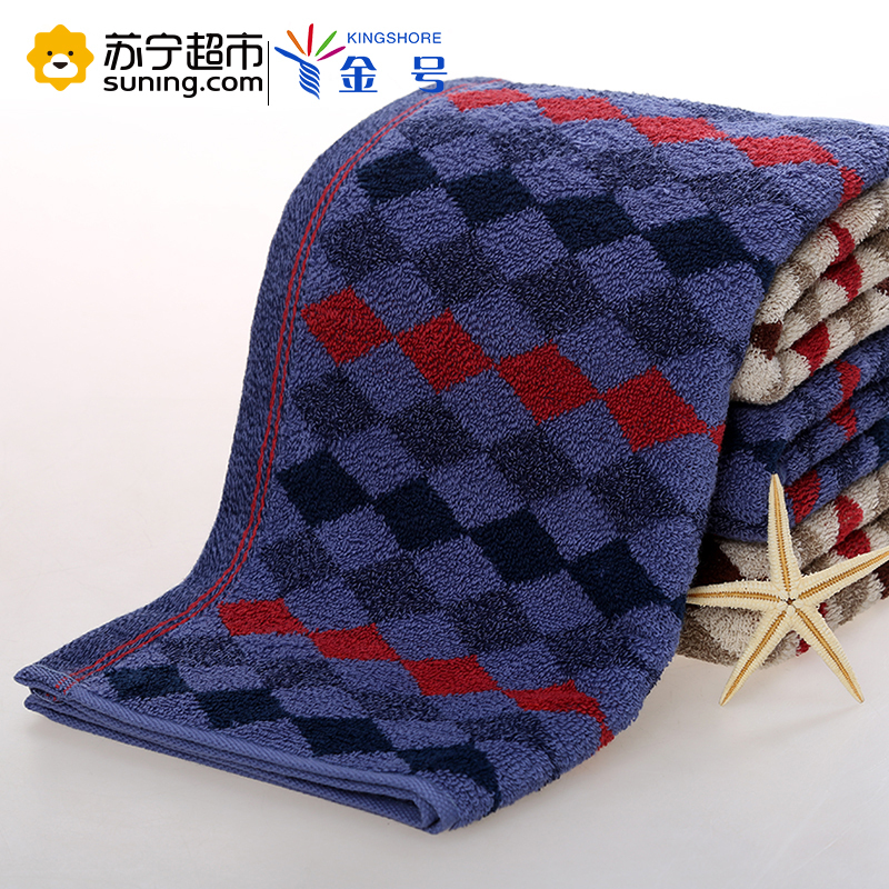 金号(KING SHORE)毛巾家纺纯棉提缎时尚英伦格子舒适吸水毛巾 103g 72*34cm