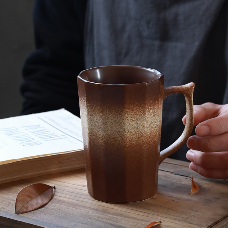 禅意复古马克杯子办公室个性水杯手工陶瓷杯可爱情侣杯时尚咖啡杯