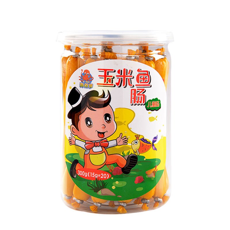 海保罗深海玉米儿童食品300g(15g*20支)桶装鱼肉肠 12个月以上孩子吃