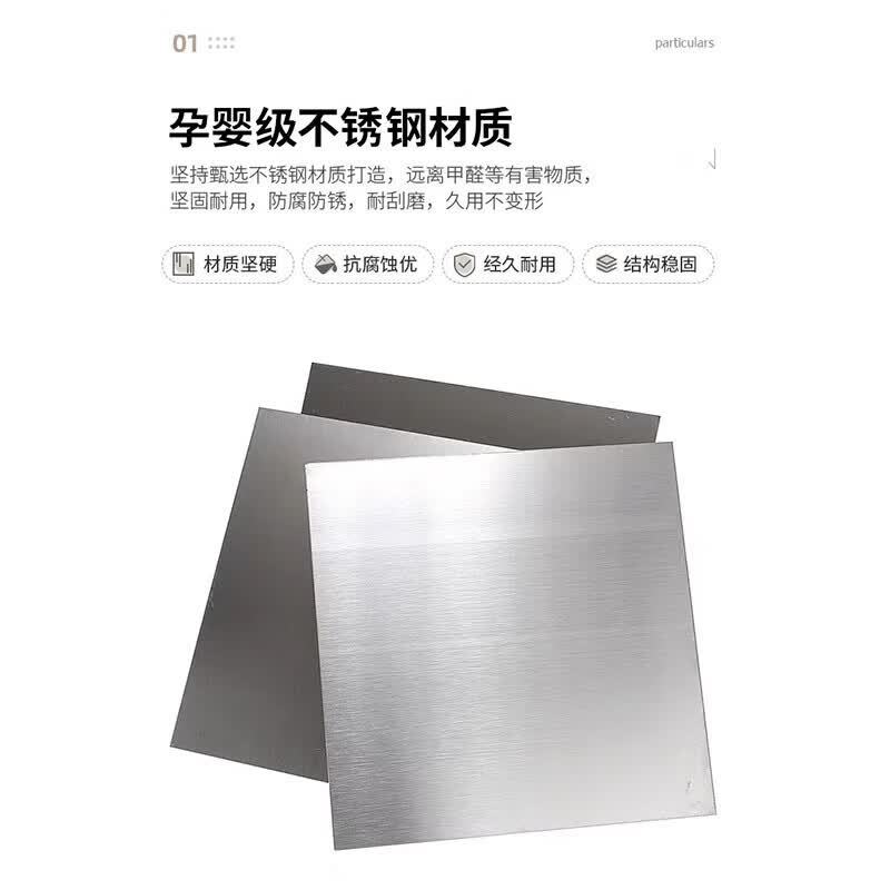 晋舰304不锈钢加厚电脑桌简约办公桌学生卧室学习桌工作台长100宽50cm高清大图