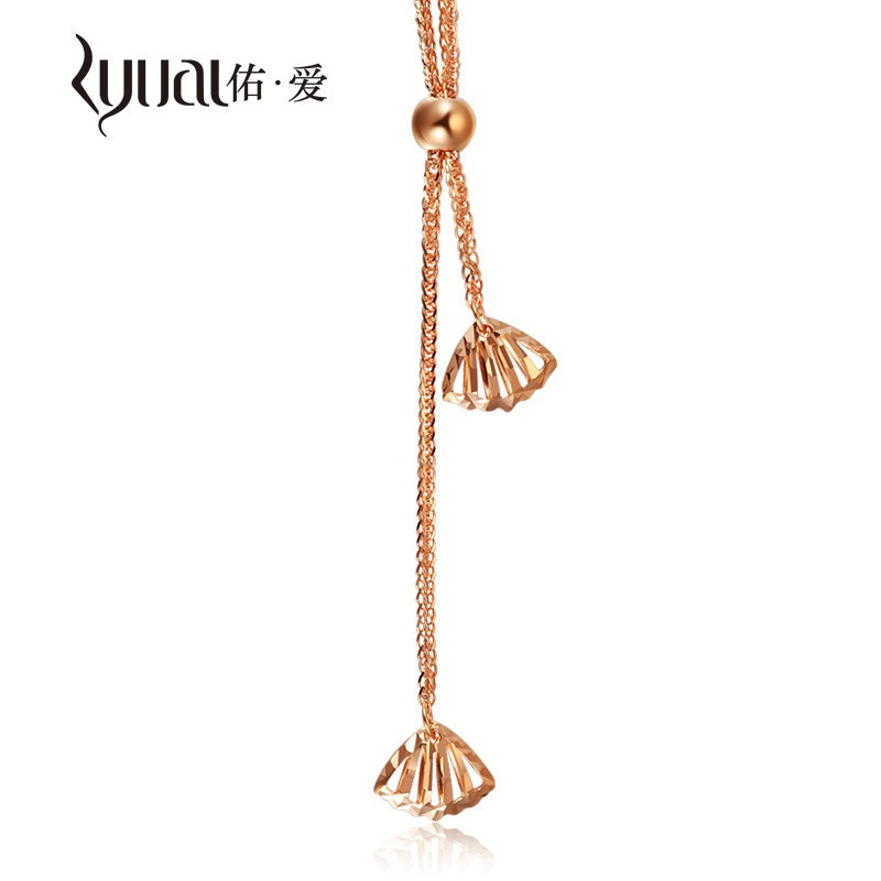 Ryual K金项链 18K金女士项链 黄金玫瑰金贝壳吊坠彩金套链女款送女友爱人计价款