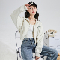 唐狮2023年新款春秋装卫衣外套女宽松慵懒风休闲上衣拉链开衫_64327 S 米雾灰/B款