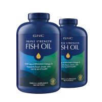 【2瓶装】健安喜(GNC)深海鱼油软胶囊omega-3中老年三倍欧米伽美国原装进口360粒