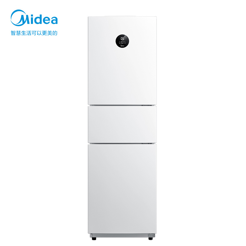 美的(midea)230升三门冰箱节能低噪变频风冷无霜双循环一级能效铂金净味手机智能操控BCD-230WTPZM(E)