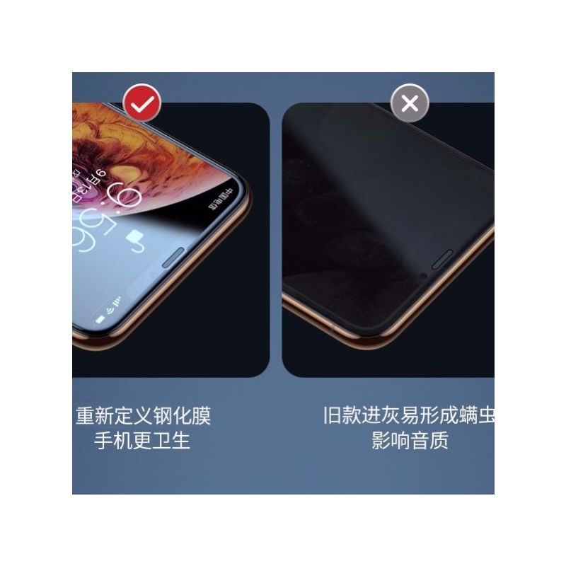 x xs xr全屏覆盖钢化膜11promax高清听筒金属防尘网抗蓝光膜