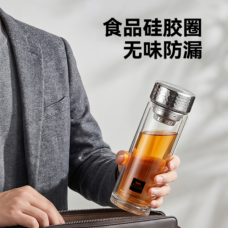 CORELLE康宁锤纹盖玻璃杯 330ml WK-BH33P77C-JY/KZ高清大图