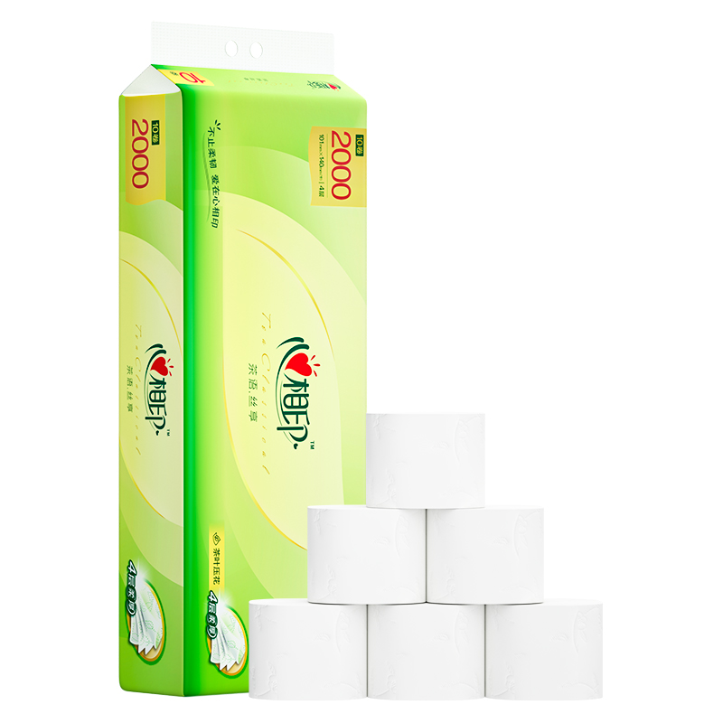 RW1010(单提)心相印茶语丝享200克10粒装四层无芯卫生纸(101卷高)