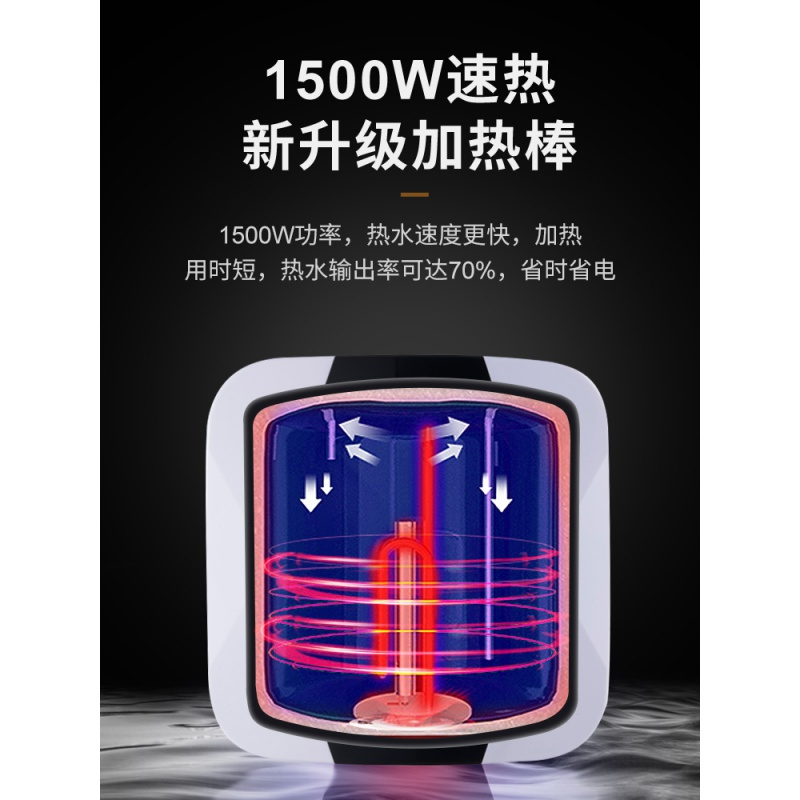 志高(CHIGO)小厨宝储水式家用小型即热式厨房热水器电恒温速热厨宝 黑色