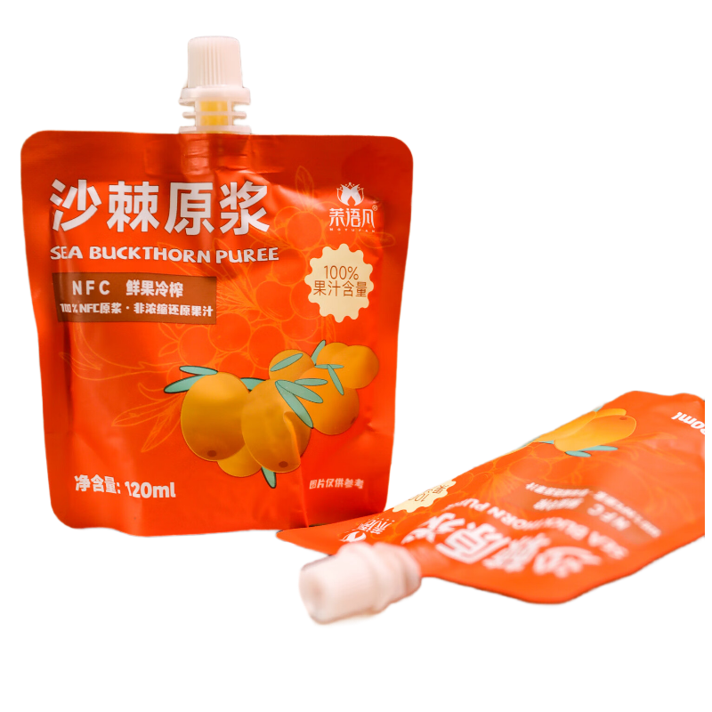 茉语凡 沙棘原浆120ml*12袋 坚果/蜜饯精选新疆地产大果沙棘鲜沙棘冷榨