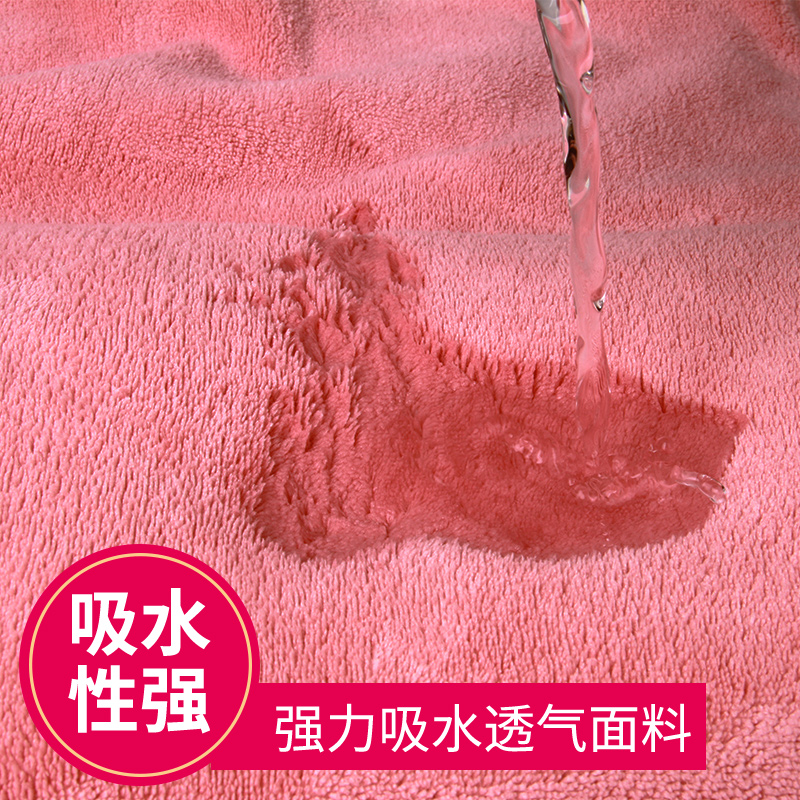干发帽强力吸水干发巾洗头巾日本成人包头巾吸水长发浴帽速干毛巾 三维工匠 胭红干发帽+胭红束发带高清大图