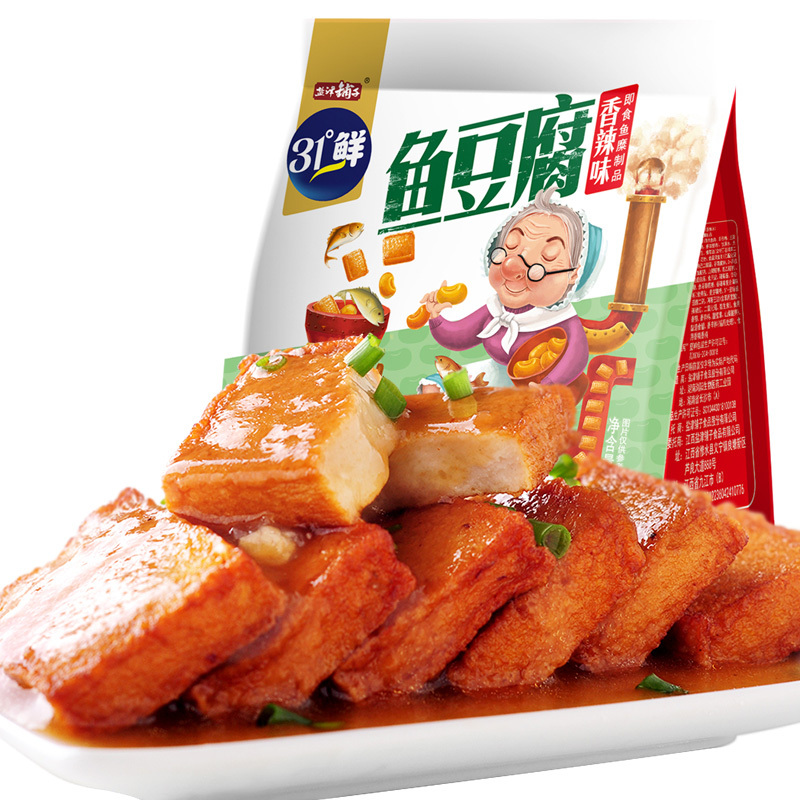 盐津铺子 休闲零食 湖南特产小吃办公室零食辣条鱼豆腐香辣味 180g