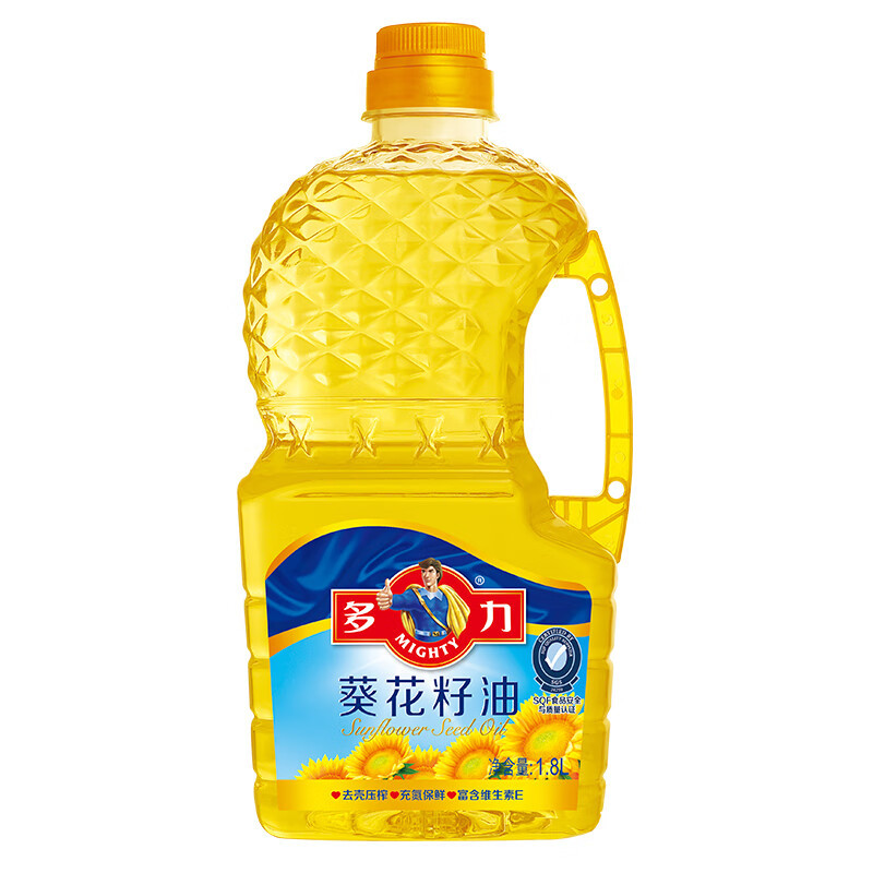 多力葵花籽油1.8L物理压榨充氮保鲜家用小瓶装烹饪炒菜烘焙食用油酥田推荐