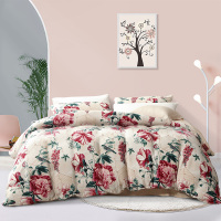 富安娜家纺 圣之花法兰绒套件三件套四件套