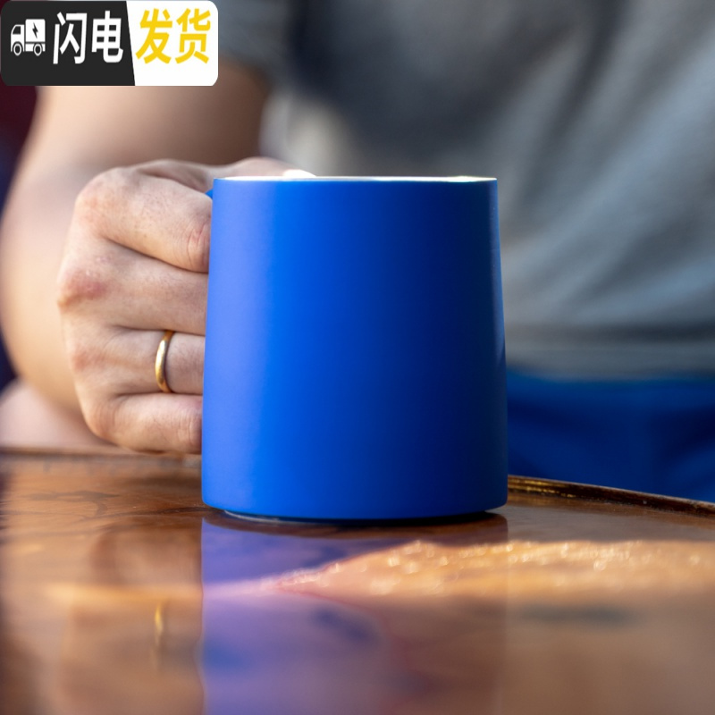 三维工匠十六開 ◤理想之蓝 纯色 陶瓷银彩 马克杯 大容量水杯礼品咖啡杯 银彩款容量:480咖啡器具高清大图