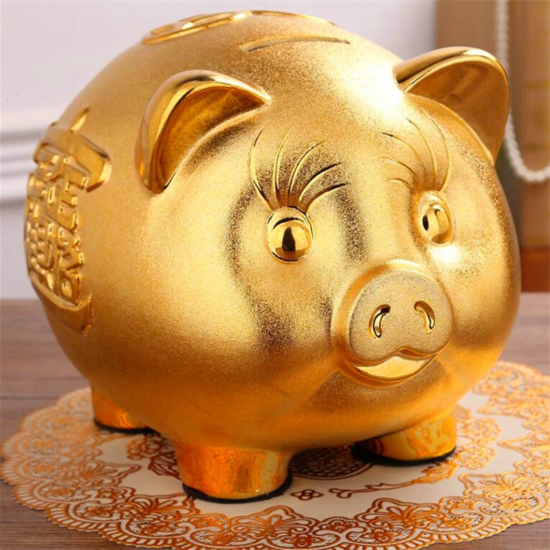 金猪储蓄存钱罐大人用家用儿童只进不出可存可取可爱大容量网红jn 三维工匠 24#金猪[能进能出]储蓄罐高清大图
