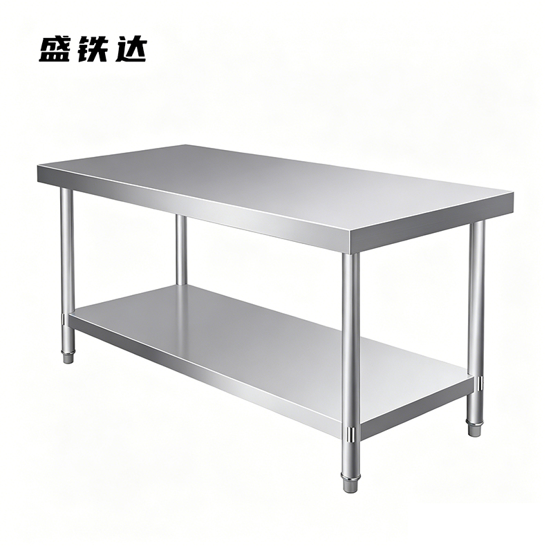 盛铁达 双层不锈钢工作台150*60*80cm STD-CJ003 台高清大图