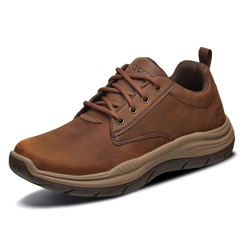 Skechers斯凯奇男鞋秋冬商务男士皮鞋运动休闲软底鞋 618-CDB棕色 41