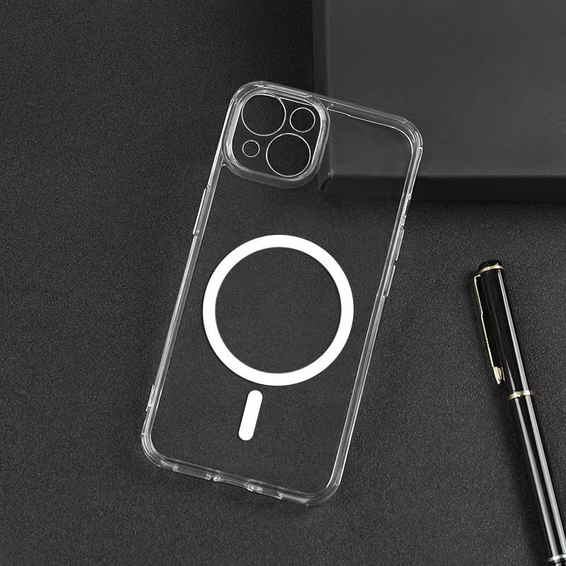 ibattz适用iphone15磁吸手机壳苹果15promax液态硅胶新款支架壳支点防摔360°可磁吸Magsafe透明