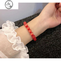 JiMi冰种白水晶猫眼石手链女款夏diy盘玩珠珠月光石手串珠子手镯 10mm橘猫眼送弹力线