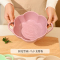 晋宝源奶油风双耳烤盘焗饭盘面碗微波炉碗家用陶瓷高颜值潮州餐具圆花瓣盘-马卡龙粉
