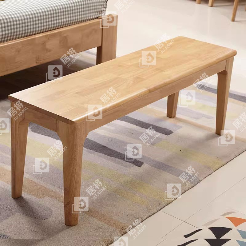 居将 JJ3121621 全实木长条凳餐桌凳换鞋凳床尾凳原木色1.5米