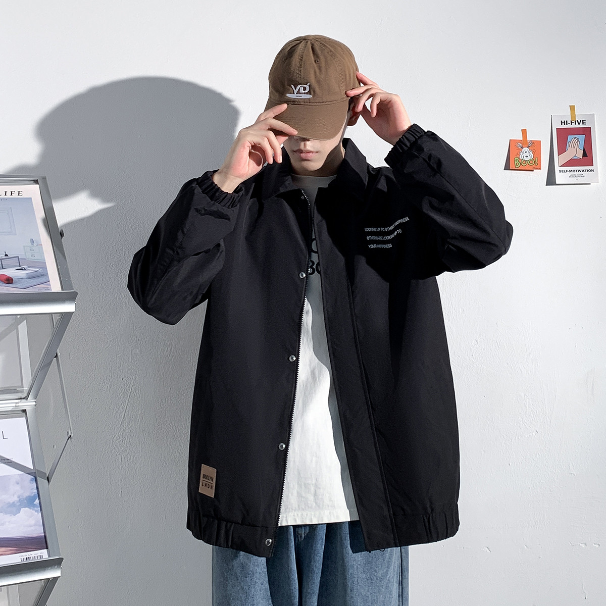 [2.5折价146元]唐狮春季男外套衬衫领外套男装春款外套夹克外套男士休闲外套