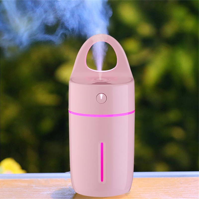 ESCASE 空气加湿器 ES-HF-03 微喷雾 静音迷你 七彩夜灯 办公室卧室车载USB 智能杯补水器补水仪 粉色