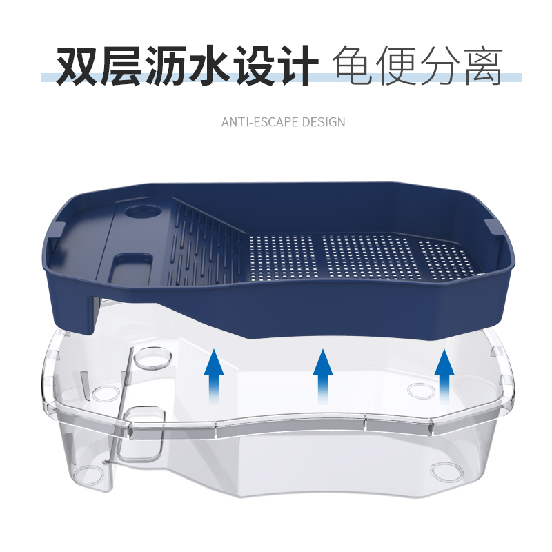 乌龟缸带晒台乌龟别墅造景家用养乌龟专用缸大型水陆缸乌龟盆高清大图