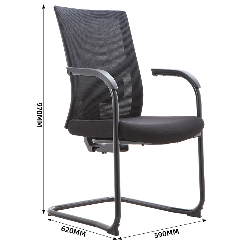 臻远 ZY-7451办公椅学习网椅职员椅电脑椅中背座椅弓形椅高清大图