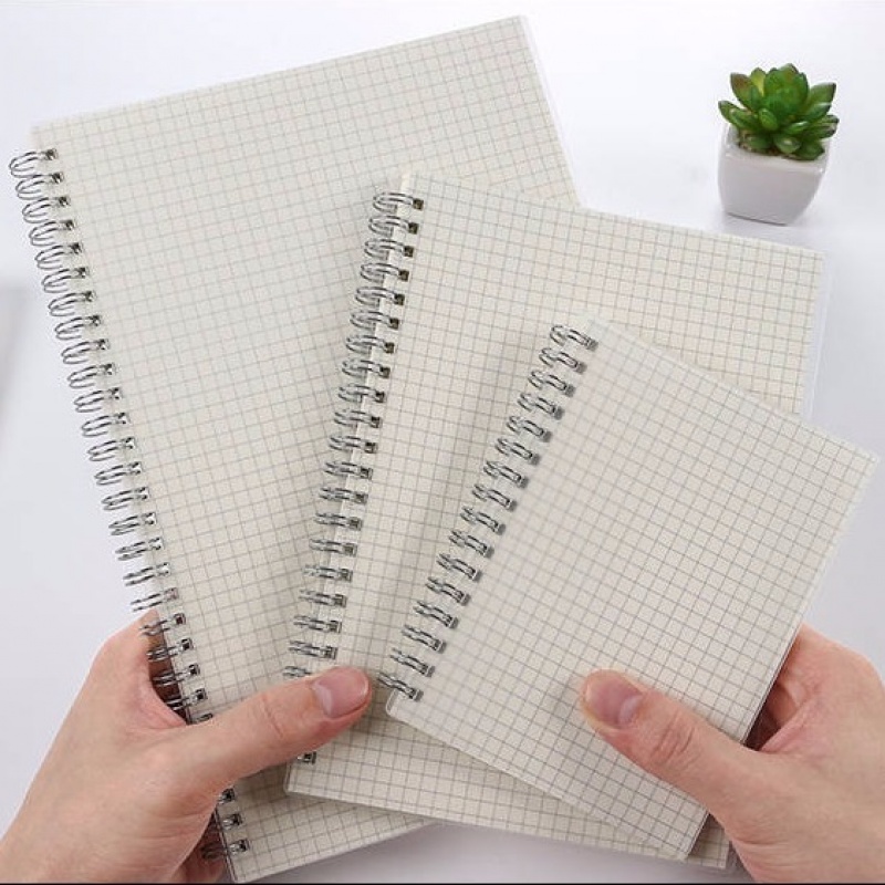 [送贴纸]格本子线圈笔记本子加厚红小方格手账本大号学生