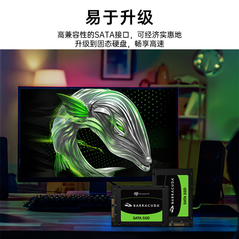 希捷(SEAGATE)酷鱼固态硬盘SSD台式机笔记本一体机2.5英寸硬盘 512GB ZA512CV10002 SATA3.0接口 三年质保