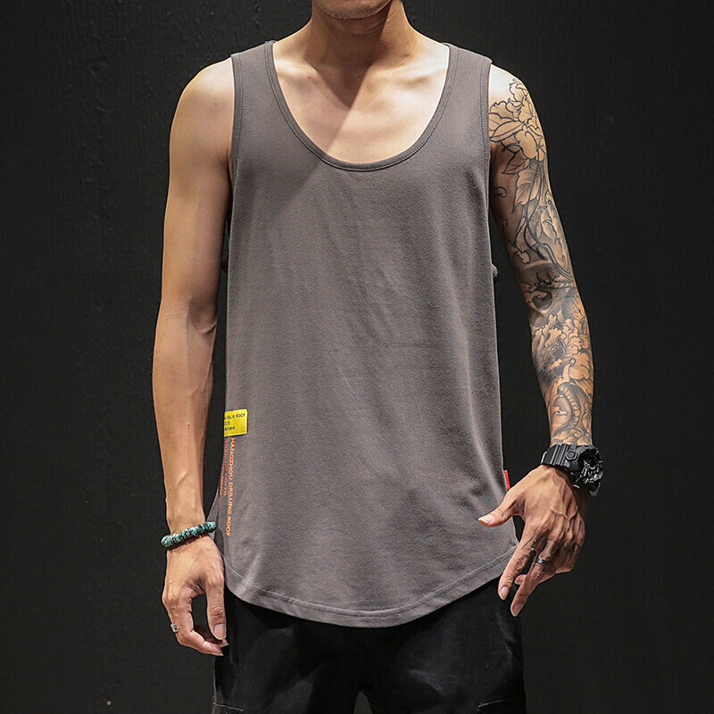 梵克公牛背心男夏季新款日系宽松大码无袖t恤休闲健身跨栏工字坎肩