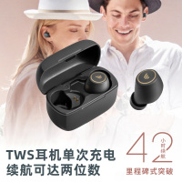 漫步者真无线蓝牙耳机入耳式单双耳降噪华为苹果小米通用送游戏机耳机套TWS1Pro 云白色