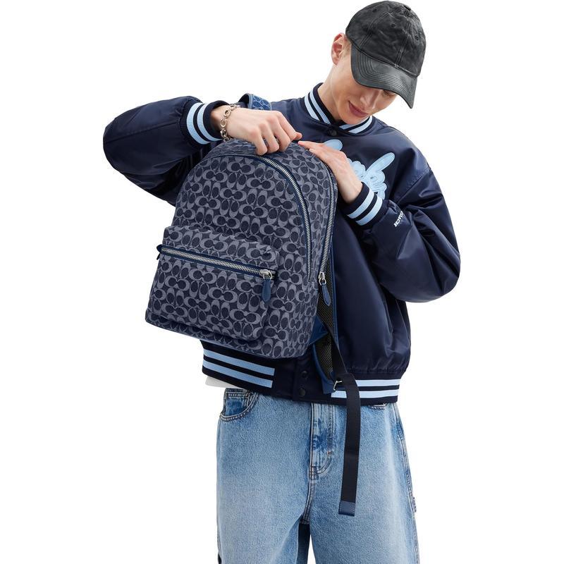 COACH男士双肩包 Charter 新款时尚字母印花通勤旅行休闲男包 时尚休闲