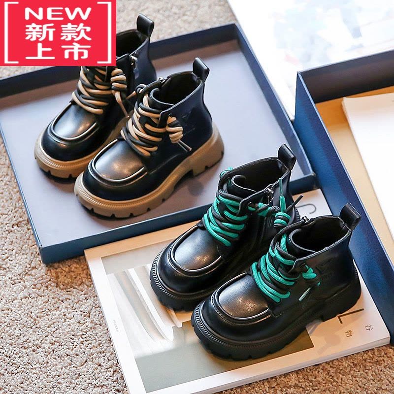 可莉允女童马丁靴2022新款秋冬英伦大棉皮靴防滑女宝宝短靴加绒儿童靴子图片