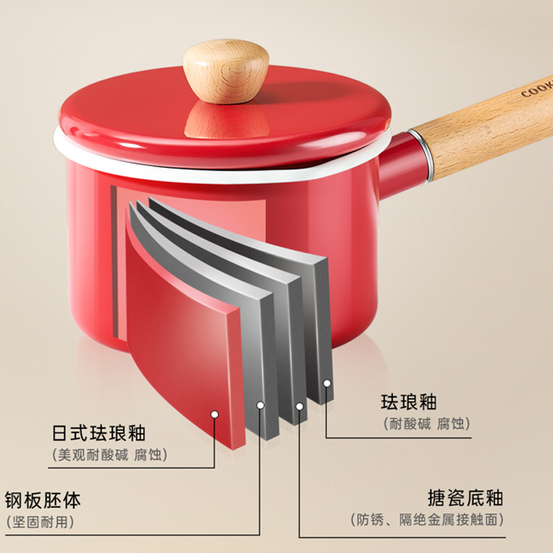 炊大皇日式珐琅奶锅14cm CK73402高清大图